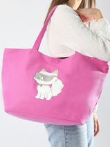 Cross Body Tas Rsg Katoen Karl lagerfeld Roze rsg 240W3890-vue-porte