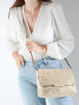 Cross Body Tas Felizia Leder Pieces Goud felizia 17116819-vue-porte