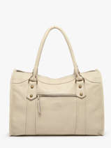 Schoudertas Cow A4 Leder Basilic pepper Beige cow BCOW31