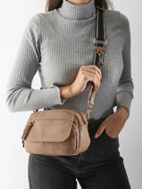Cross Body Tas Zip Lulu castagnette Bruin zip VICTOIRE-vue-porte