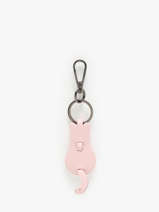 Sleutelhanger Kat Leder Milano Roze caviar CA24125