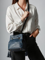 Bucket Bag S Tradition Leder Etrier Blauw tradition ETRA004S-vue-porte