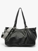 Schoudertassen Vintage Leder Mila louise Zwart vintage 3826C