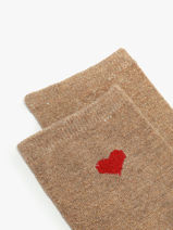 Sokken Pieces Beige socks women 17159116-vue-porte