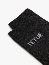 Sokken Pieces Zwart socks women 17162499-vue-porte