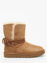 Enkellaarsjes Uit Leder Ugg Beige women 1171530