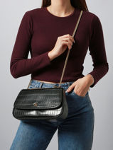 Cross Body Tas Croc Embossed Mono Calvin klein jeans Zwart croc embossed mono 4F3284G-vue-porte