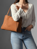 Schoudertas Suede Ida Leder Lancaster Bruin suede ida 102-vue-porte