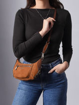 Cross Body Tas Marsha Leder Guess Bruin marsha SG950172-vue-porte