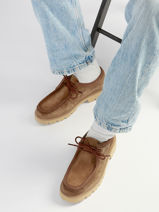 Derby Veterschoenen Uit Leder Clarks Bruin men 26186419-vue-porte