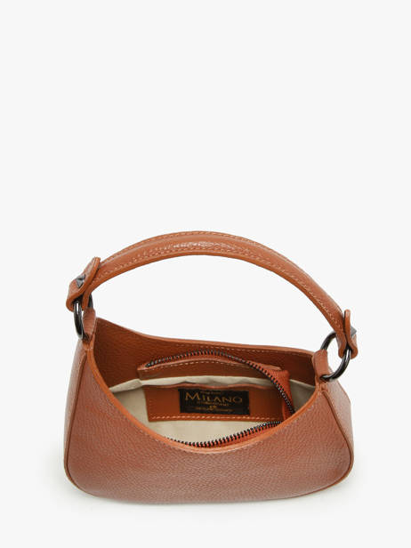 Cross Body Tas Caviar Leder Milano Bruin caviar CA23118 ander zicht 3
