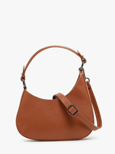 Cross Body Tas Caviar Leder Milano Bruin caviar CA23118 ander zicht 4
