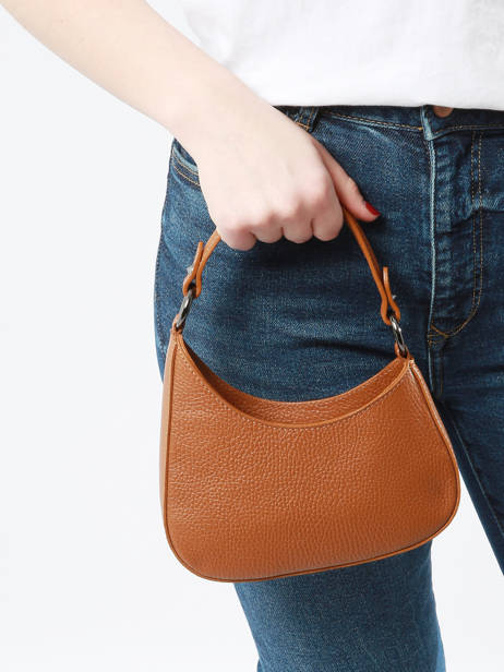 Cross Body Tas Caviar Leder Milano Bruin caviar CA23118 ander zicht 1