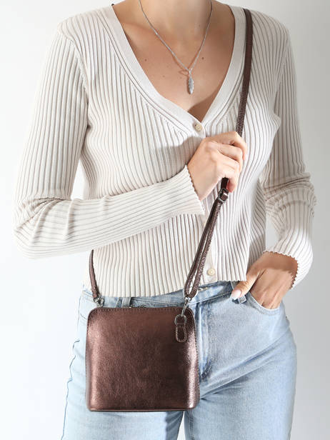 Cross Body Tas Nine Leder Milano Bruin nine NI23117N ander zicht 1