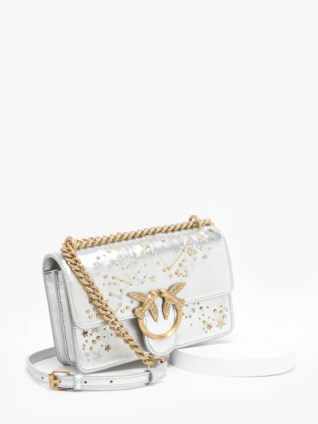 Cross Body Tas Love Bag Icon Leder Pinko Zilver love bag icon A1YW ander zicht 2