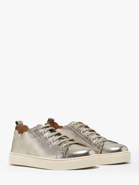 Sneakers Julie Uit Leder Maison toufet Goud women O22231AT ander zicht 2