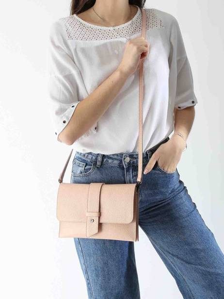 Cross Body Tas Caviar Leder Milano Roze caviar CA240610 ander zicht 1