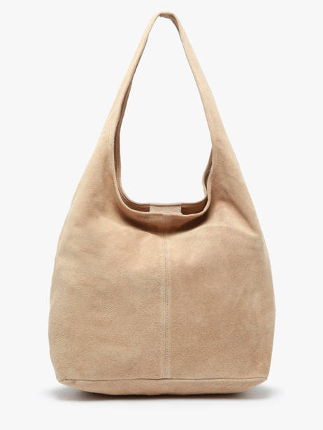 Schoudertas Velvet Leder Milano Beige velvet VE24062B ander zicht 6