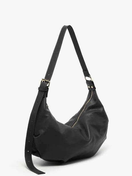 Schoudertas Sauvage Leder Milano Zwart sauvage SA24111 ander zicht 2