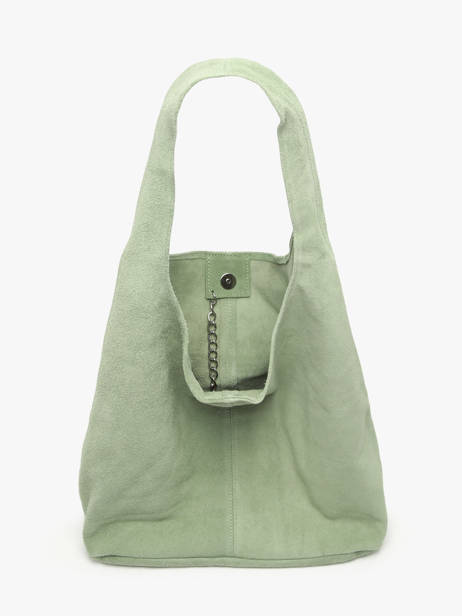 Schoudertas Velvet Leder Milano Groen velvet VE24062B ander zicht 4
