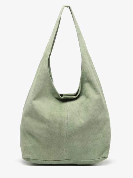 Schoudertas Velvet Leder Milano Groen velvet VE24062B ander zicht 5