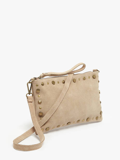 Cross Body Tas Velvet Leder Milano Beige velvet VE241111 ander zicht 2