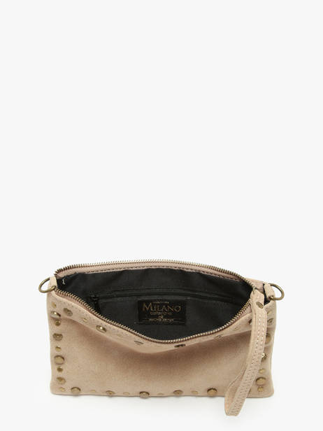 Cross Body Tas Velvet Leder Milano Beige velvet VE241111 ander zicht 3