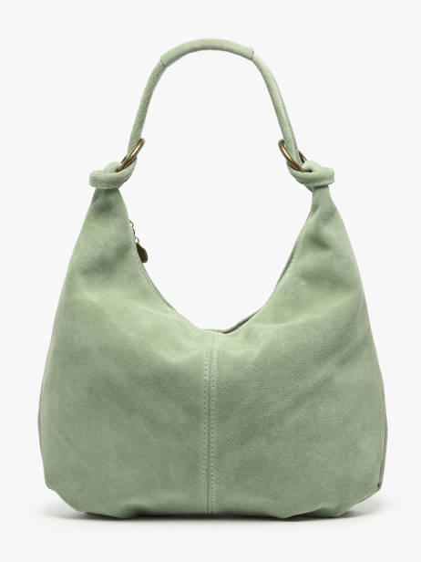 Schoudertas Velvet Leder Milano Groen velvet VE24111 ander zicht 4