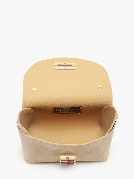 Cross Body Tas Velvet Leder Milano Beige velvet VE24117 ander zicht 3