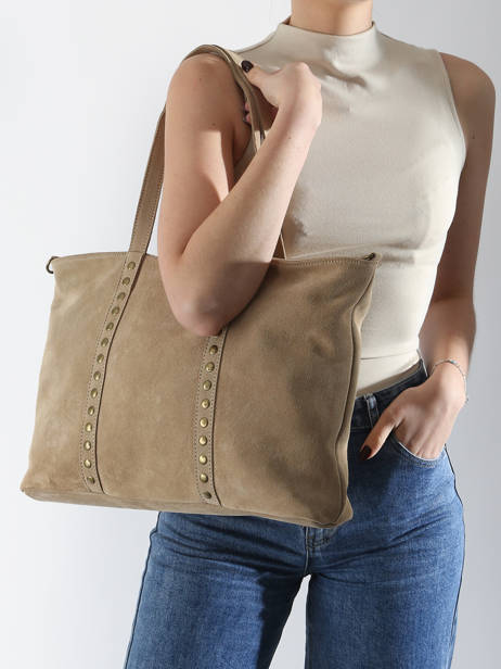 Schoudertas Velvet Milano Beige velvet VE24113 ander zicht 1