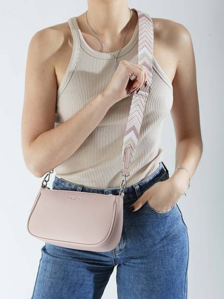 Schoudertas /cross Body Grained Miniprix Roze grained F3699 ander zicht 1