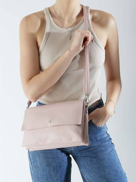 Cross Body Tas Grained Miniprix Roze grained H6996 ander zicht 1