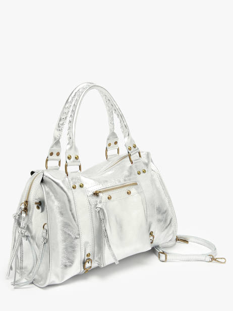 Schoudertas A4 Formaat Nine Leder Milano Zilver nine NI24093 ander zicht 2