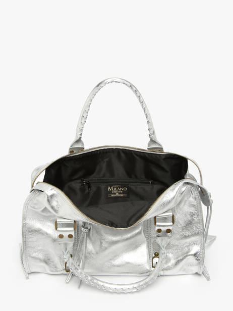 Schoudertas A4 Formaat Nine Leder Milano Zilver nine NI24093 ander zicht 3