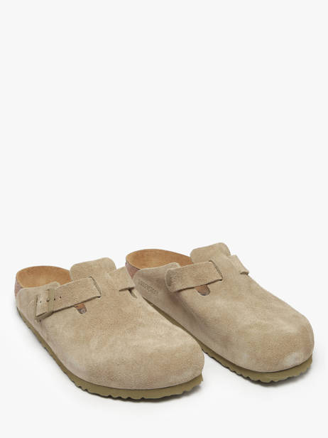 Slippers Boston Suede Uit Leder Birkenstock Groen men 1025788 ander zicht 1