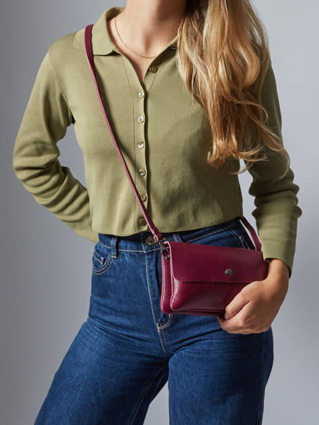 Cross Body Tas Caviar Leder Milano Rood caviar CA23067 ander zicht 1