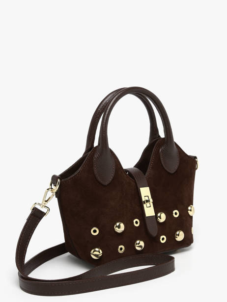 Handtas Velvet Studs Milano Bruin velvet studs VS25091 ander zicht 2