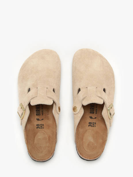 Slippers Boston Uit Leder Birkenstock Beige women 1030883 ander zicht 3