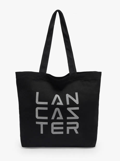 Schoudertas Tote Bag 3 Lines Katoen Lancaster Zwart tote bag 3 lines 6