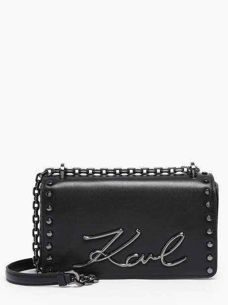 Cross Body Tas K Signature Studs Leder Karl lagerfeld Zwart k signature B1W30049