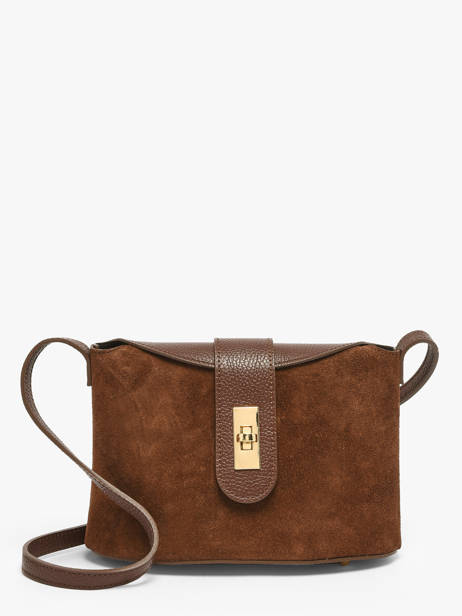 Cross Body Tas Velvet Caviar Leder Milano Bruin velvet caviar VC25115