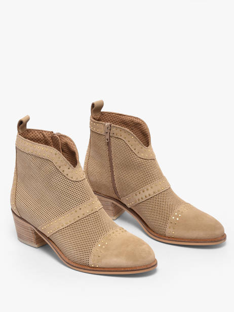 Enkellaarsjes Met Hak Uit Leder Alpe Beige women 54311108 ander zicht 1