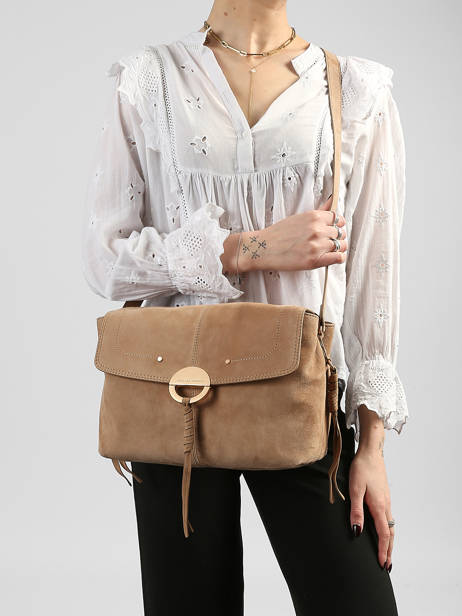 Cross Body Tas Othilia In Suède Leder Vanessa bruno Beige othilia 55V40813 ander zicht 1