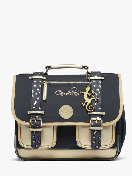 Boekentas 2 Compartimenten Cameleon Blauw vintage fantasy PBVGCA35