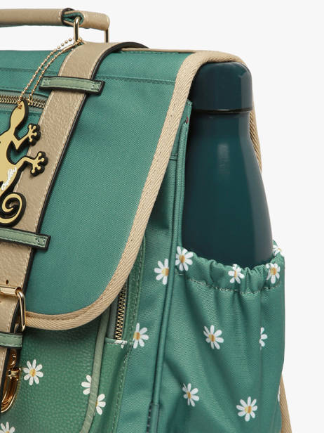 Boekentas 3 Compartimenten Cameleon Groen vintage fantasy PBVGCA41 ander zicht 5