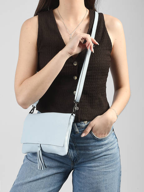 Cross Body Tas Caviar Leder Milano Blauw caviar CA22112 ander zicht 1